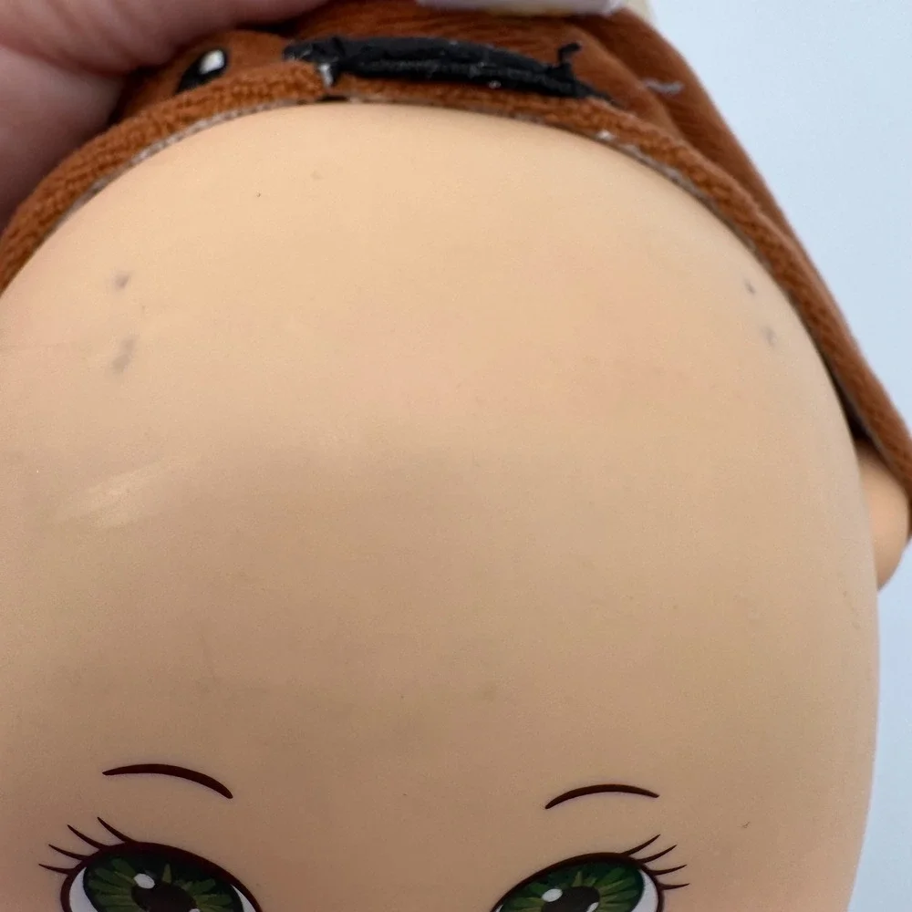 Cabbage Patch Kids Cuties Cow Plush Doll Brown Yellow Costume Green‎ Eyes